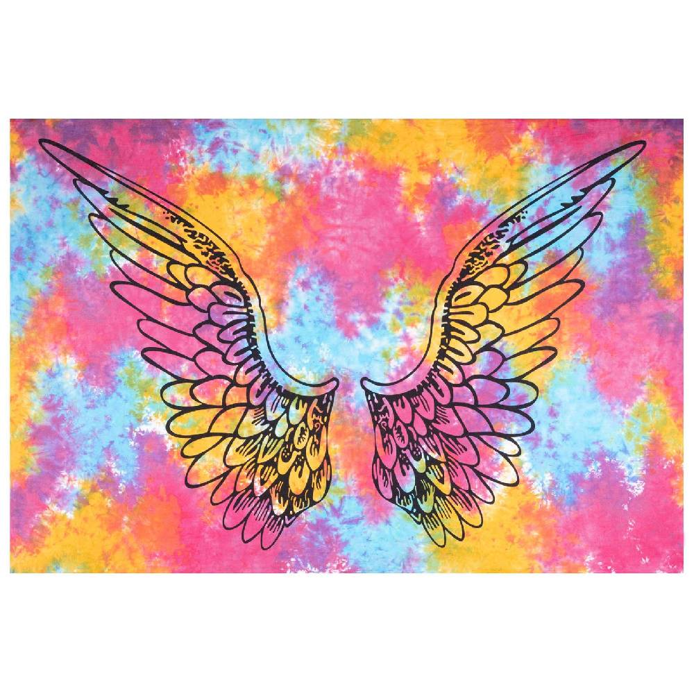 Kunst Und Magie Tagesdecke Wandbehang Bunt Deko Tuch Engelflügel Goa Hippie ca.200 x 140cm Online