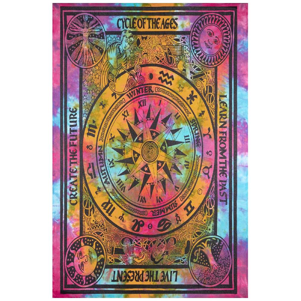 Kunst Und Magie Astrologie Tagesdecke Wandbehang Bunt Deko TuchCycle of the Ages .200x135cm Outlet