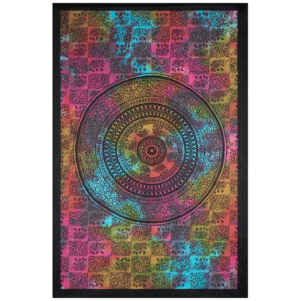 Kunst Und Magie Kunst und Magie Tagesdecke Wandbehang Deko Tuch Elefant Mandala ca 135 x 200cm Angebote