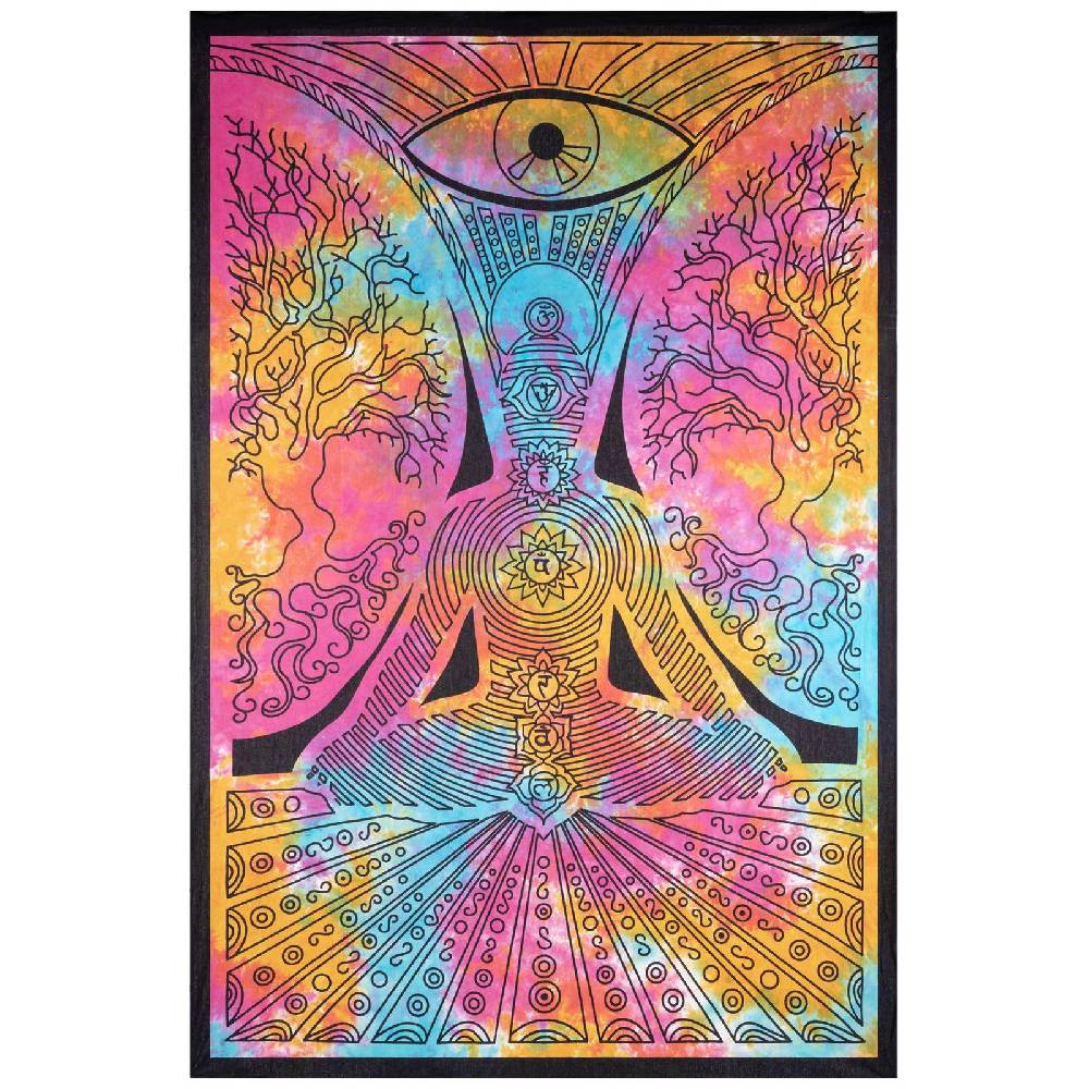 Kunst Und Magie Kunst und Magie Tagesdecke Wandbehang Bunt Deko Tuch Buddha Chackra Meditation ca.200x135cm Hotsell