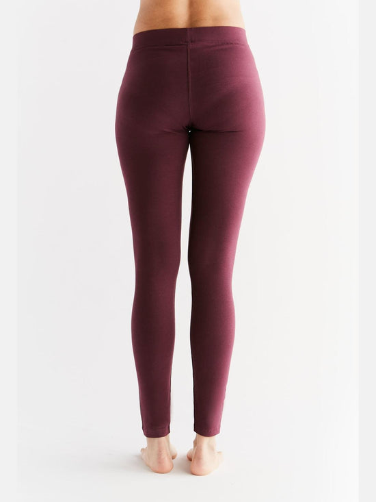 ﻿Leela Cotton 1611-03 | Damen Leggings Baumwolljersey - Aubergine Jubiläumsangebot