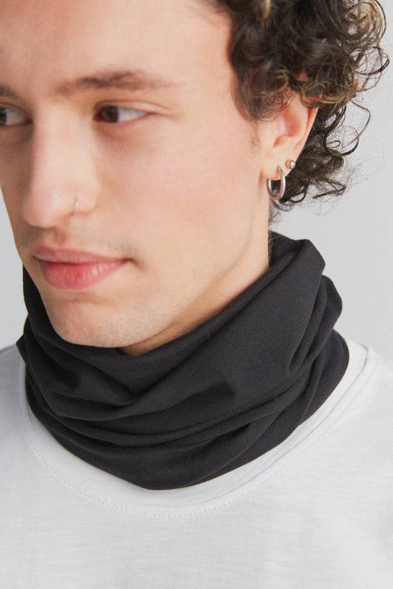Leela Cotton 9625-021 | Unisex Schlauchschal - Schwarz Top Angebot