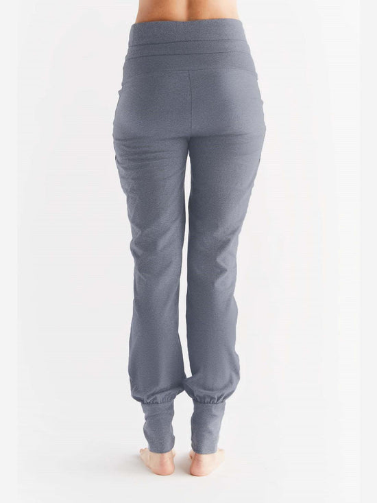 Leela Cotton 1811-02 | Damen Yogahose mit Umschlagbund - Navy-Melange Bestseller