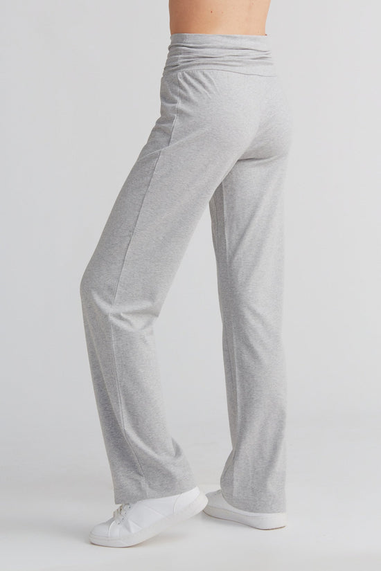 Leela Cotton 1726-047 | Damen Hose mit Umschlagbund - Grau-Melange Kauf eins, bekomm eins gratis