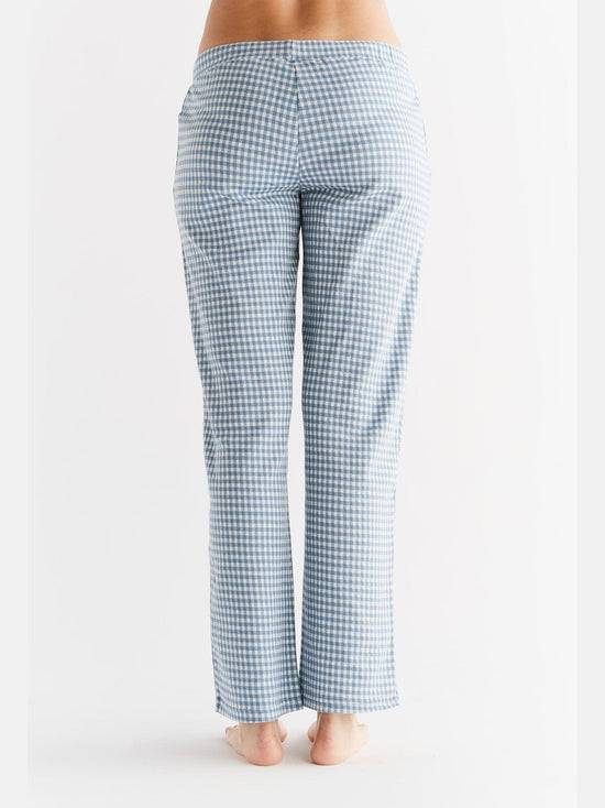 Leela Cotton 1455-03 | Damen Homewear-Hose kariert - Denimblau-Natur Tägliche Deals