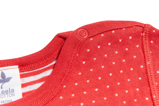 Leela Cotton 2650RW | Baby Wendelangarmshirt - Hibiskus-Naturweiss Riesige Ersparnisse