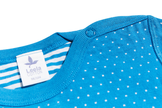 Leela Cotton 2650BW | Baby Wendelangarmshirt - Saphirblau-Naturweiss VIP-Rabatte