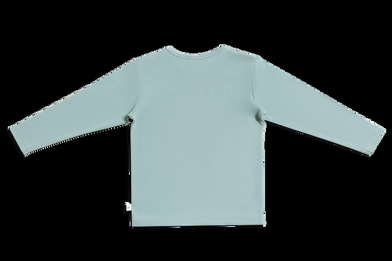 Leela Cotton 2286 | Baby Basic Langarmshirt - Taubenblau Tiefpreis