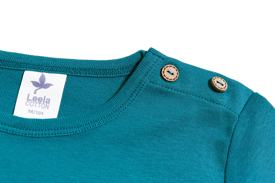 Leela Cotton 2065 | Baby Basic Langarmshirt - Ozeanblau Super Sparpreis