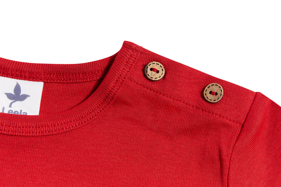 Leela Cotton 2064 | Baby Basic Langarmshirt - Ziegelrot Wochenangebot