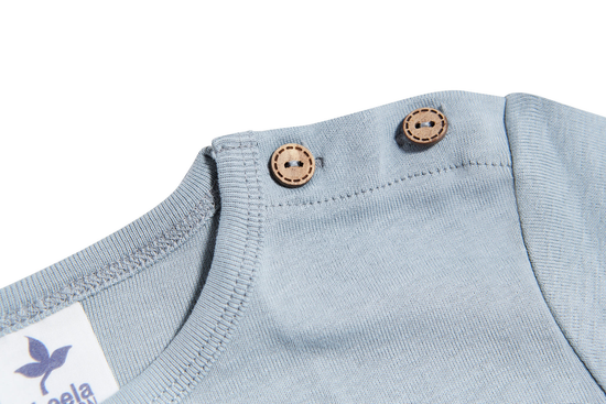 Leela Cotton 2063 | Baby Basic Langarmshirt - Hellgrau Kostenlose Rückgabe