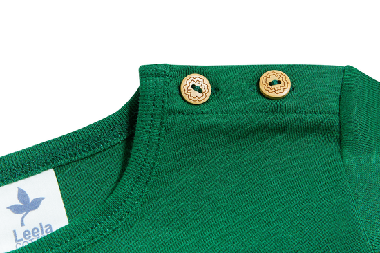 Leela Cotton 2062 | Baby Basic Langarmshirt - Moosgrün Begrenzte Freigabe