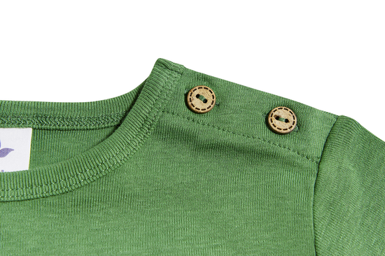 Leela Cotton 2060W | Baby Basic Langarmshirt - Waldgrün Letzte 3 Tage