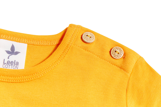 Leela Cotton 2060O | Baby Basic Langarmshirt - Sonnengelb JETZT KAUFEN