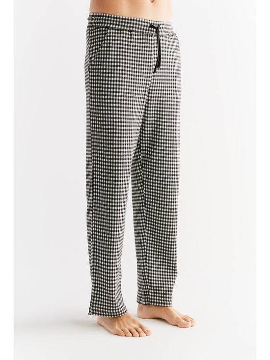 Leela Cotton 2455-01 | Herren Homewear Hose kariert - Schwarz/Grau/Natur Bis zu 50% Rabatt