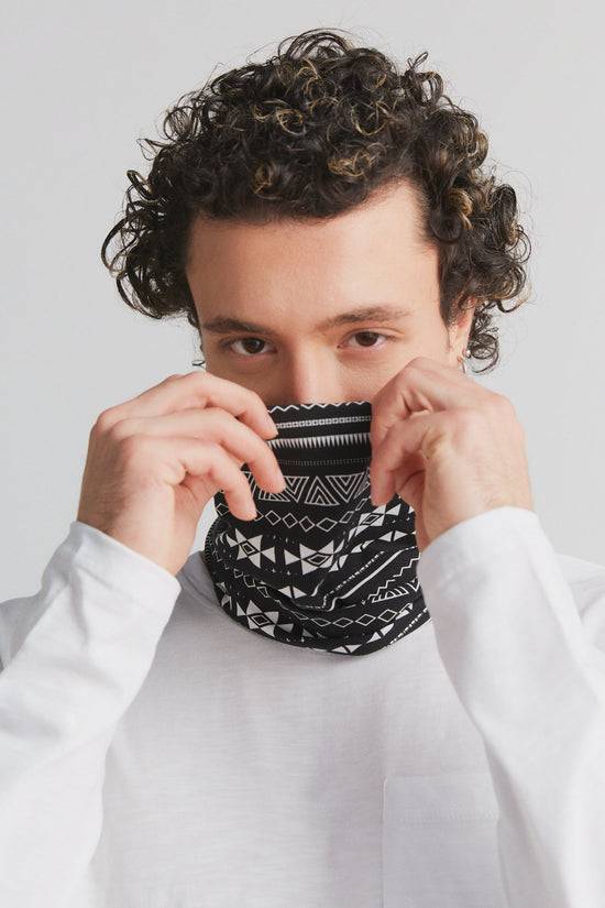 Leela Cotton 9625-046 | Unisex Schlauchschal - Schwarz-Weiss Bis zu 60% Rabatt