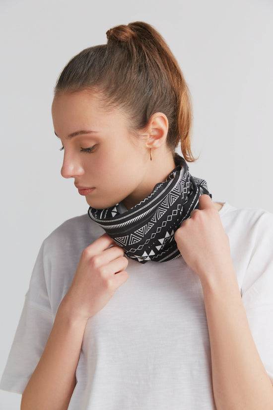Leela Cotton 9625-046 | Unisex Schlauchschal - Schwarz-Weiss Bis zu 60% Rabatt
