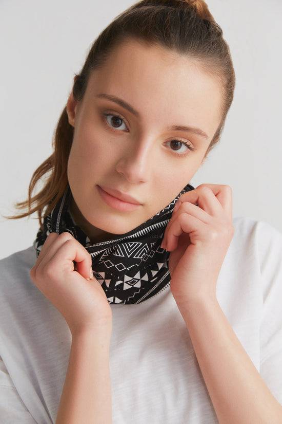 Leela Cotton 9625-046 | Unisex Schlauchschal - Schwarz-Weiss Bis zu 60% Rabatt