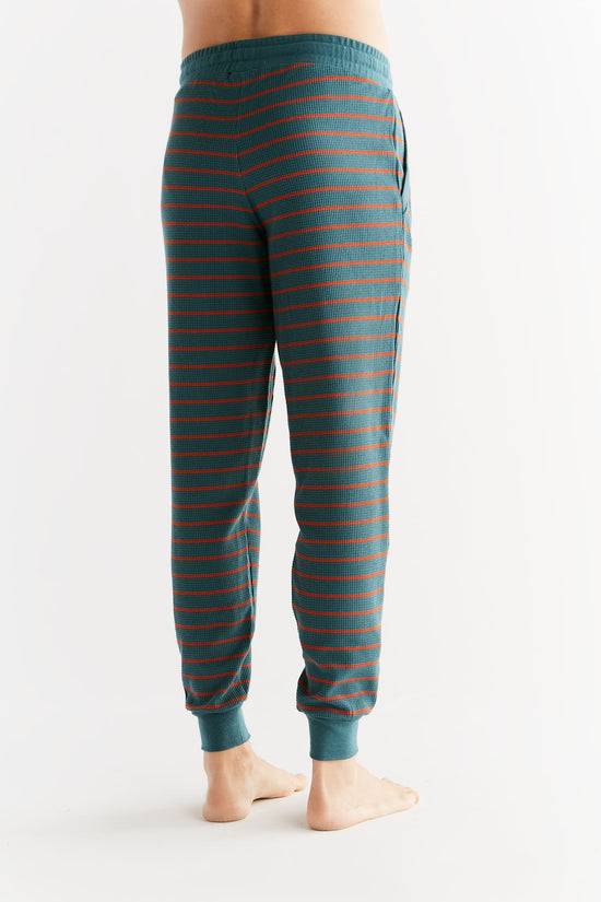 Leela Cotton 2454-051 | Waffel Strick Herrenhose - Tanne/Tabasco Vierteljährliche Förderung