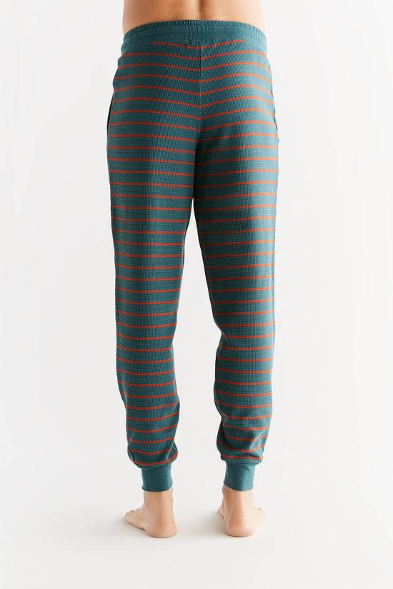 Leela Cotton 2454-051 | Waffel Strick Herrenhose - Tanne/Tabasco Vierteljährliche Förderung