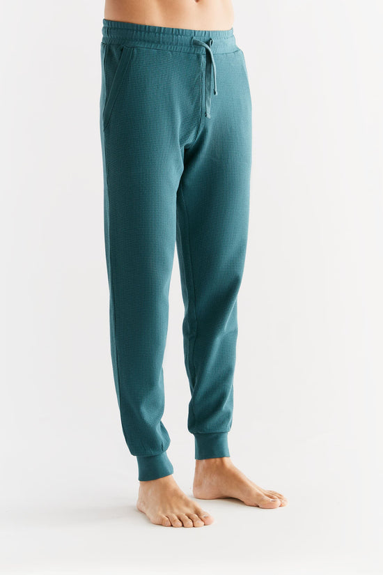 Leela Cotton 2454-063 | Waffel Strick Herrenhose - Tanne Discount Store für neue Produkte