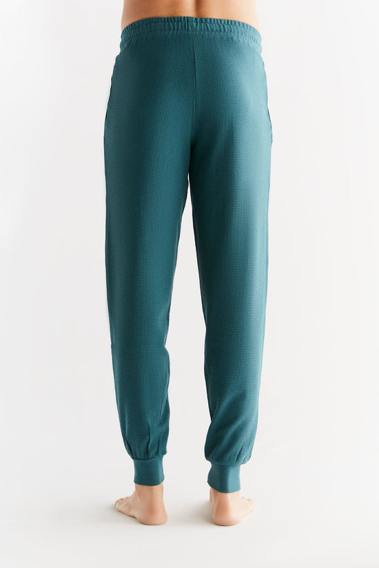 Leela Cotton 2454-063 | Waffel Strick Herrenhose - Tanne Discount Store für neue Produkte