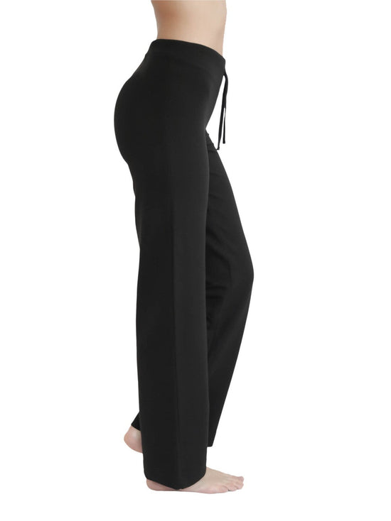 Leela Cotton 4207S | Damen Yogahose mit Rippbund - Schwarz Riesige Rabatte