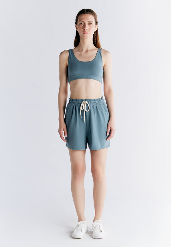 Leela Cotton 1440-066 | Pyjama-Shorts - Gobelin Blau Rabatte dieses Monats