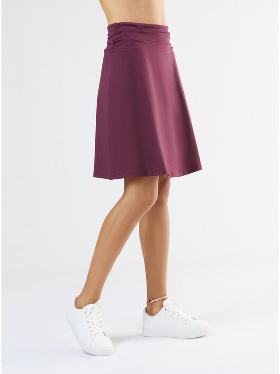 Leela Cotton 1418-028 | Rock A-Linie mit Komfortbund - Aubergine