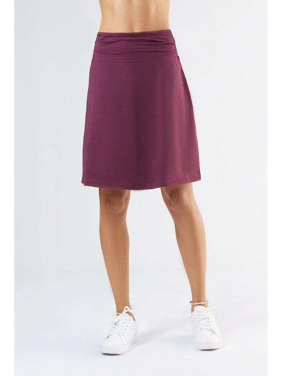 Leela Cotton 1418-028 | Rock A-Linie mit Komfortbund - Aubergine Outlet