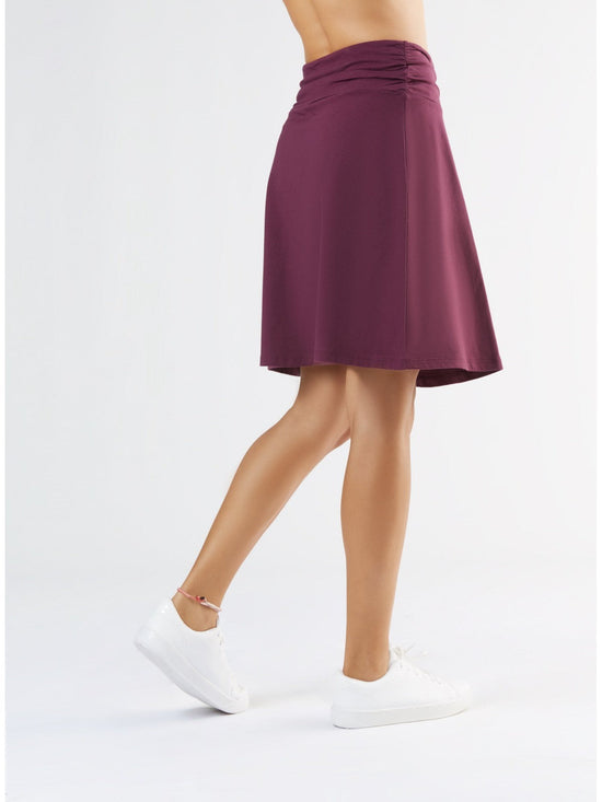 Leela Cotton 1418-028 | Rock A-Linie mit Komfortbund - Aubergine Outlet
