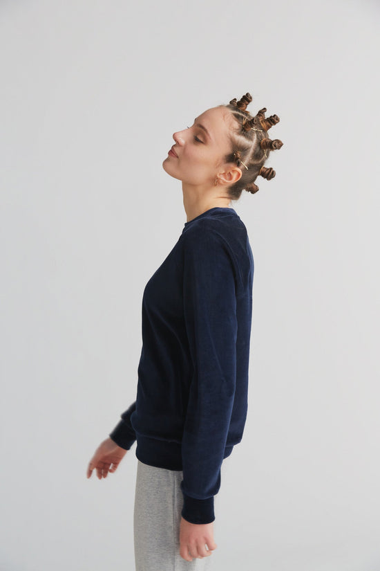 Leela Cotton 1277-045 | Damen Nickysweatshirt - Nachtblau Angebote