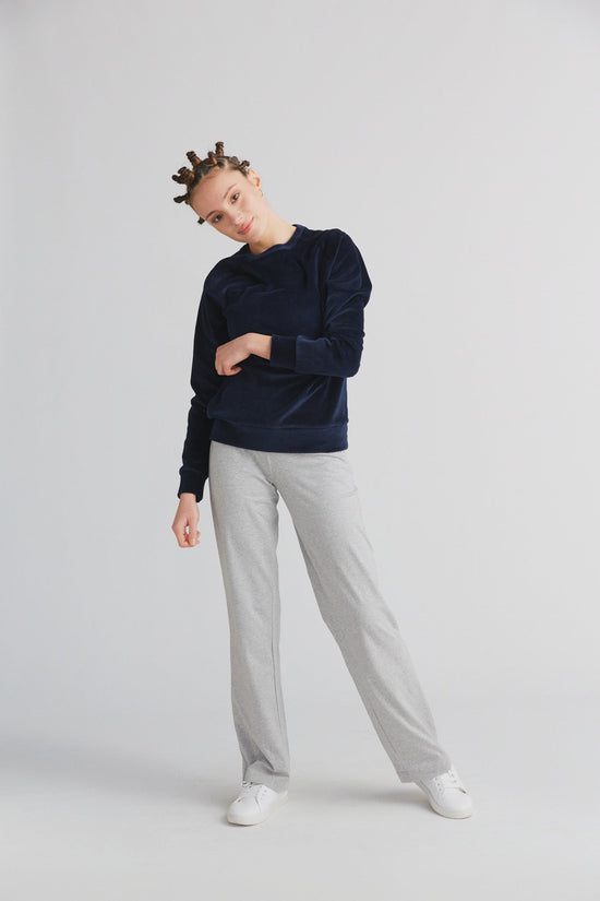 Leela Cotton 1277-045 | Damen Nickysweatshirt - Nachtblau Angebote