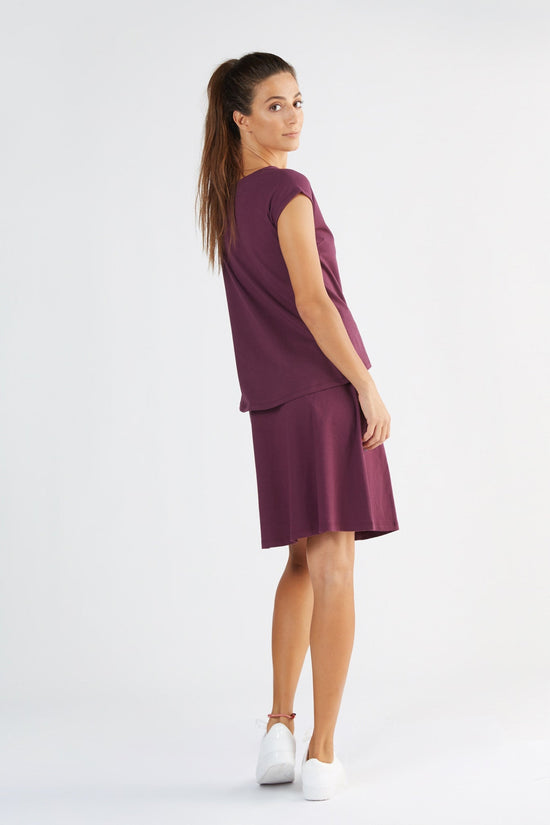 Leela Cotton 1261-028 | Damen Blusen-Shirt - Aubergine im Angebot