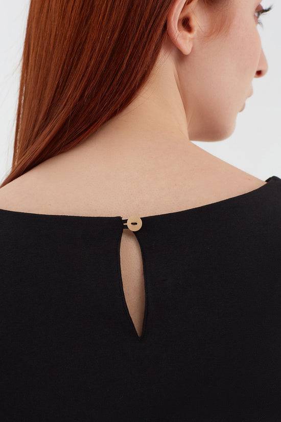 Leela Cotton 1261-01 | Damen Blusen-Shirt - Schwarz Schlussverkauf