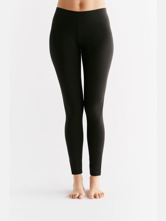 Leela Cotton 1611-01 | Damen Leggings Baumwolljersey - Schwarz