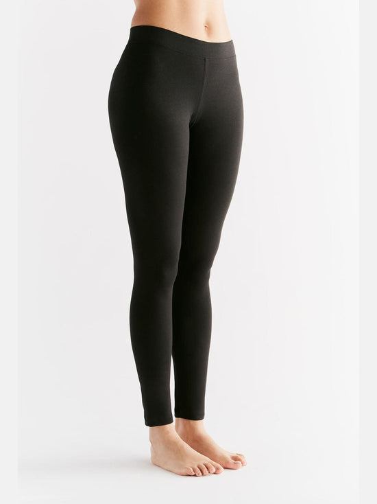 Leela Cotton 1611-01 | Damen Leggings Baumwolljersey - Schwarz Fabrikpreis