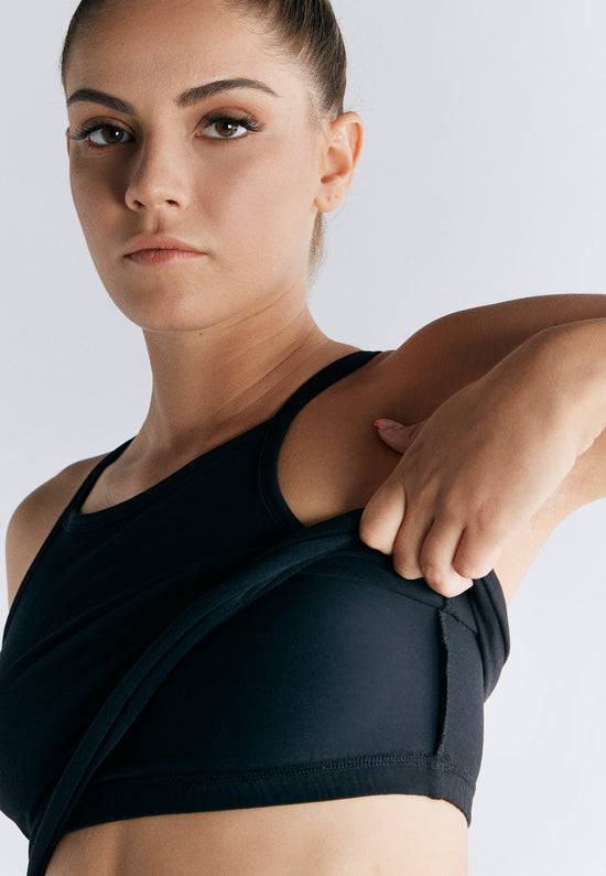 Leela Cotton 1217-021 | Crop-Top - Schwarz Versandkostenfrei