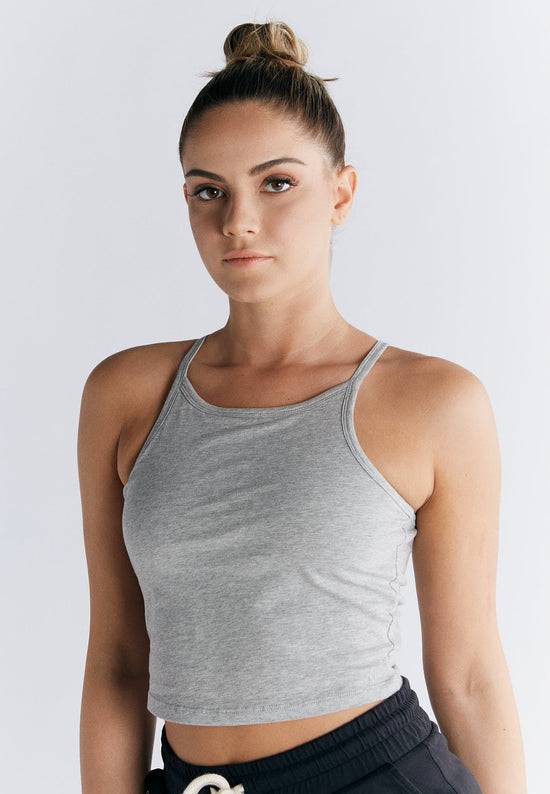 Leela Cotton 1217-047 | Crop-Top - Grau Großer Ausverkauf
