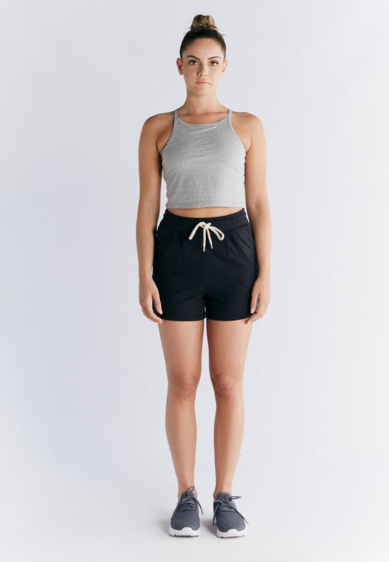 Leela Cotton 1217-047 | Crop-Top - Grau Großer Ausverkauf