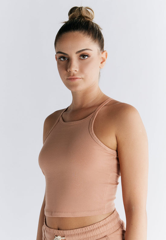 Leela Cotton 1217-070 | Crop-Top - Café Crema Preisnachlass