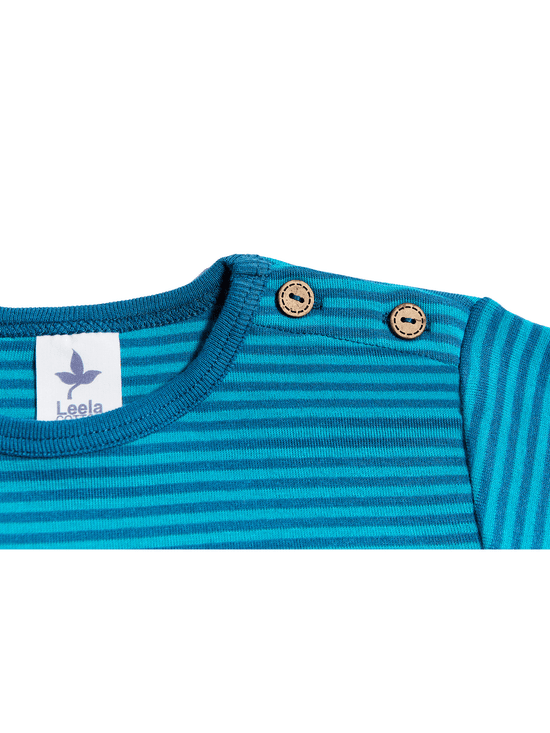 Leela Cotton 2840 | Baby Basic Langarmshirt - Donaublau/Lapis Weihnachtsangebot