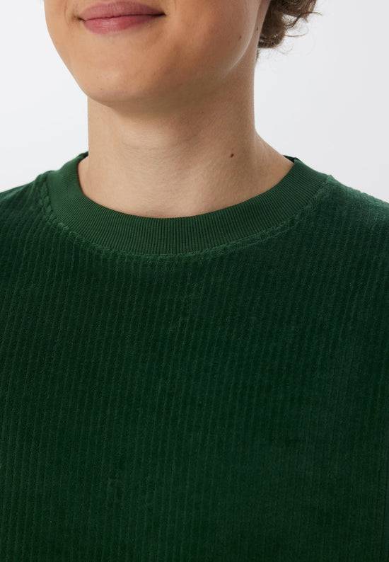 Leela Cotton 2232-067 | Herren Cord Sweatshirt - Tannennadel Neuheiten