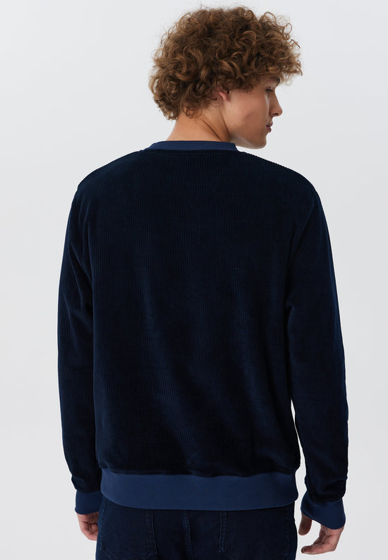 Leela Cotton 2232-045 | Herren Cord Sweatshirt - Nachtblau Bestseller