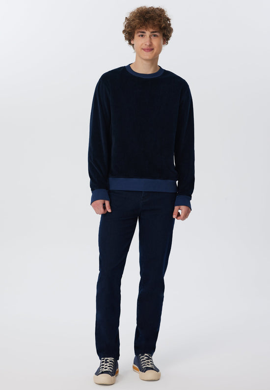 Leela Cotton 2232-045 | Herren Cord Sweatshirt - Nachtblau Bestseller