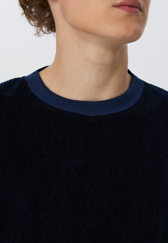 Leela Cotton 2232-045 | Herren Cord Sweatshirt - Nachtblau Bestseller