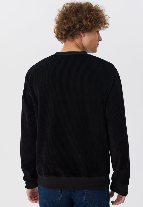 Leela Cotton 2232-021 | Herren Cord Sweatshirt - Schwarz Saisonale Angebote
