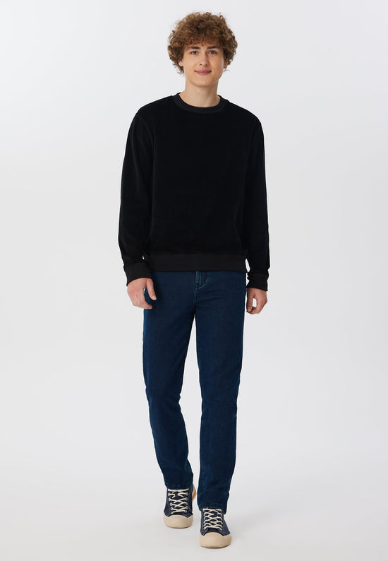 Leela Cotton 2232-021 | Herren Cord Sweatshirt - Schwarz Saisonale Angebote