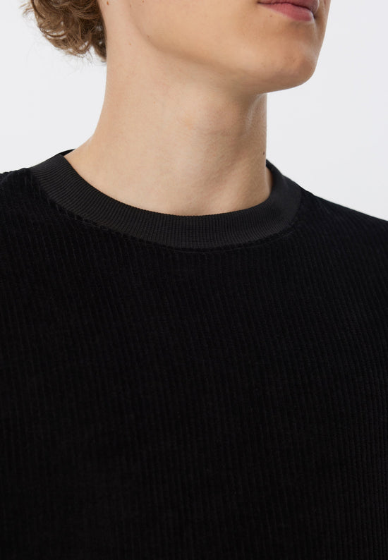 Leela Cotton 2232-021 | Herren Cord Sweatshirt - Schwarz Saisonale Angebote