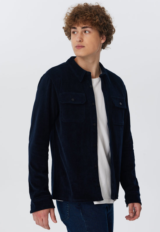 Leela Cotton 9233-045 | Unisex Cord Jacke - Nachtblau Kauf eins, bekomm eins gratis